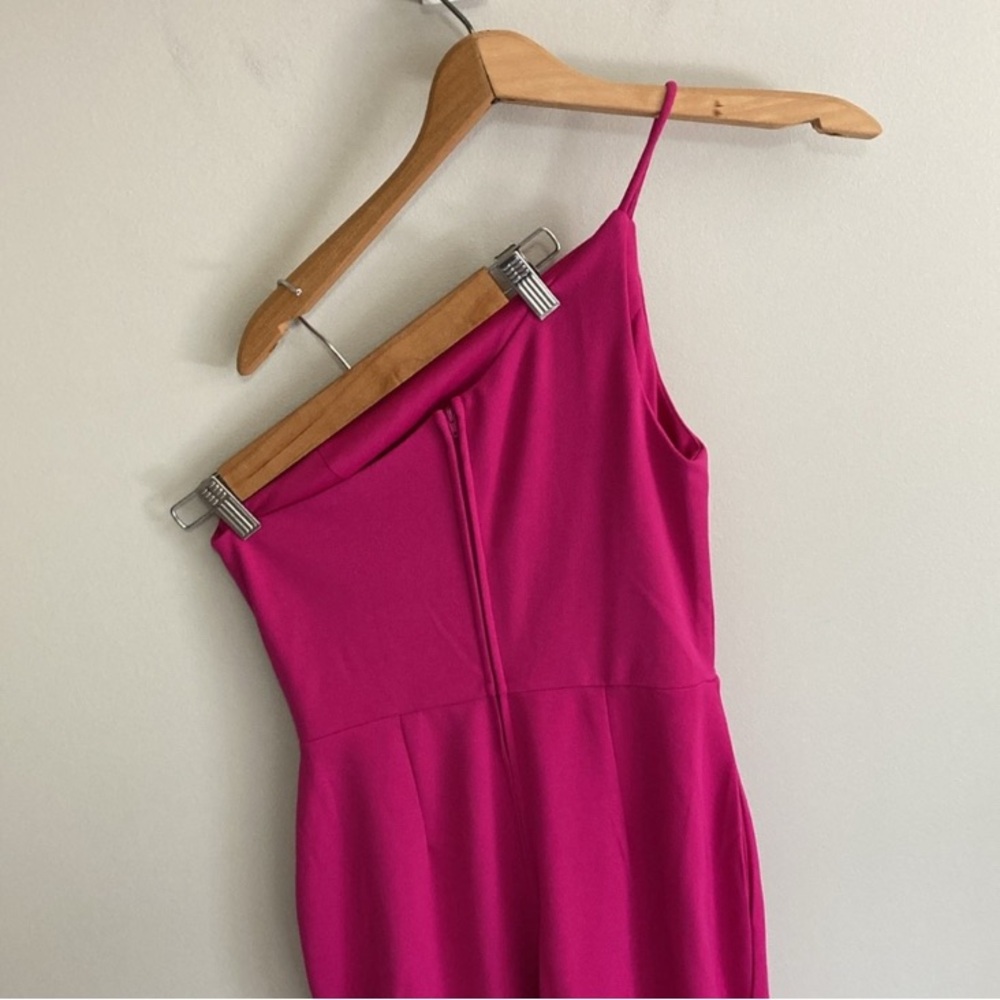Crystal Sky Vibrant Pink One-Shoulder Jumpsuit, Women’s Size Medium - Picture 6 of 8